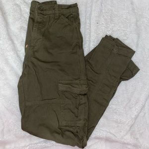 h&m army green cargo denim pants